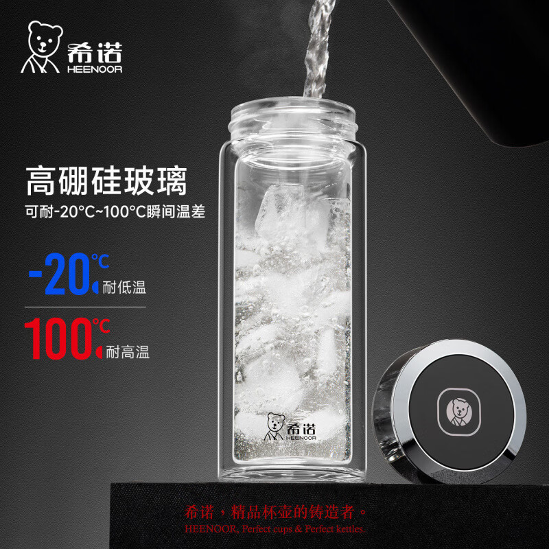 希诺 双层水杯玻璃杯高清大图