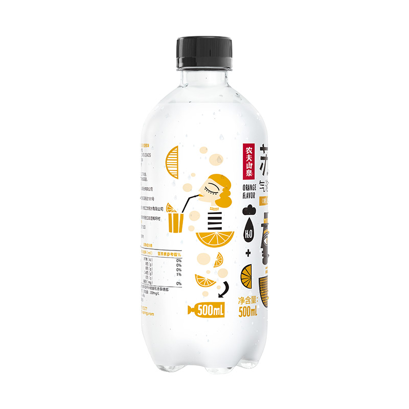 农夫山泉苏打气泡水饮品日向夏橘味500ml*15纸箱装高清大图