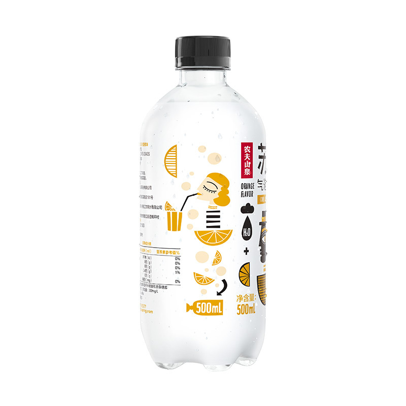 农夫山泉苏打气泡水饮品日向夏橘味500ml*15纸箱装