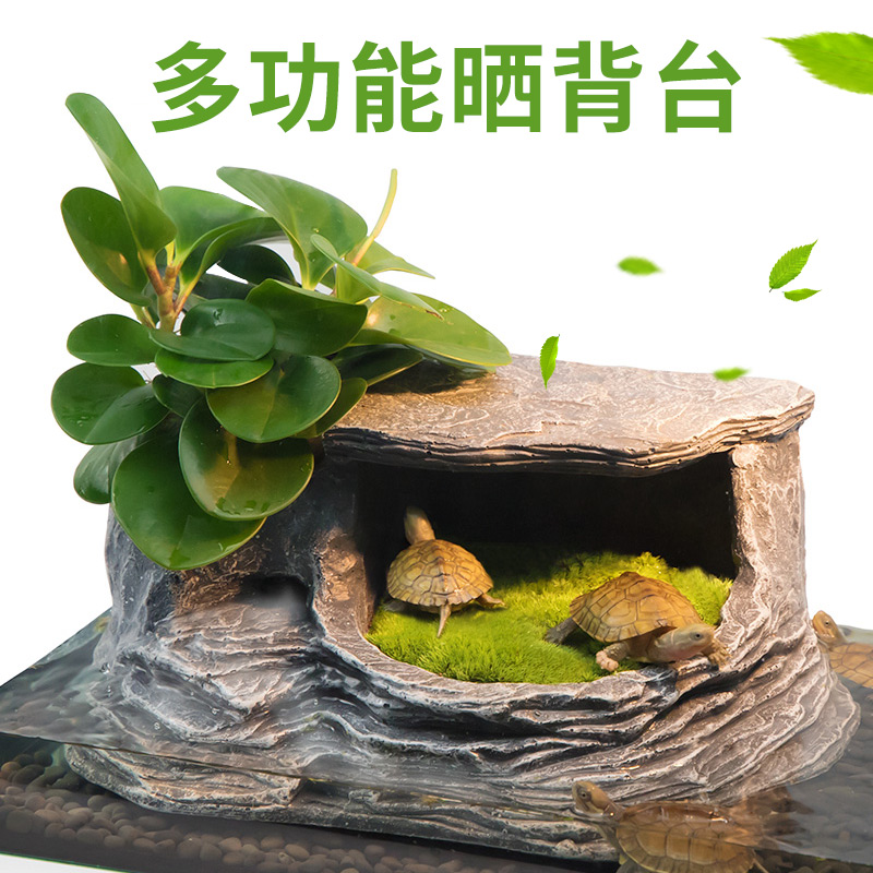 乌龟缸带晒台玻璃别墅养龟的专用缸鳄龟中型特大型鱼缸家用水陆缸高清大图