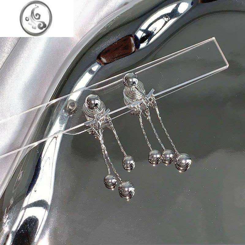 JiMi「甜酷小女孩」冷淡风流苏耳环无耳洞蚊香盘耳夹女甜酷辣妹耳饰潮图片