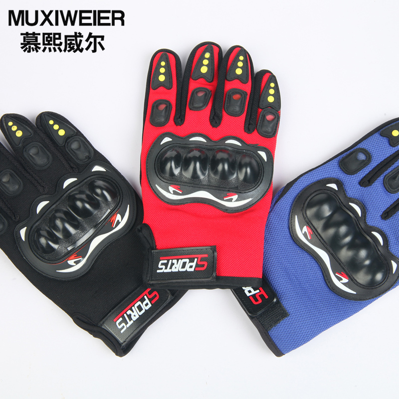 摩托车手套 四季防摔男女骑士骑行装备机车赛车全指触屏手套 夏秋