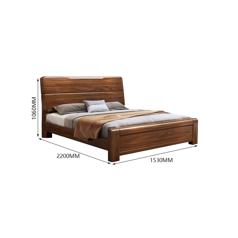 中豫鑫泽 ZYXZ4022721实木床1.5米单人床胡桃木高清大图