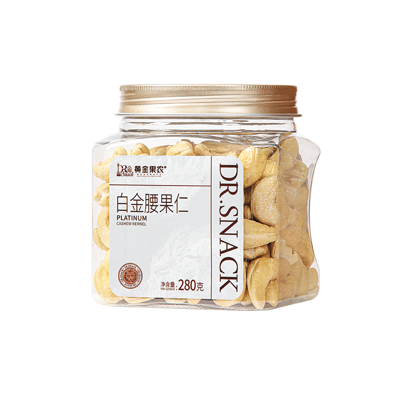 黄金果农DR.SNACK白金腰果仁280克罐装不带壳果仁香脆可口每日坚果零食高清大图