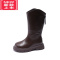 可莉允女童鞋儿童靴子2022冬季新款保暖长靴女孩时尚二棉皮靴加绒长筒靴