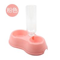 补水双碗[粉色] 猫咪自动喂食器二合一猫碗猫粮盆饮水机宠物狗狗喝水神器狗碗用