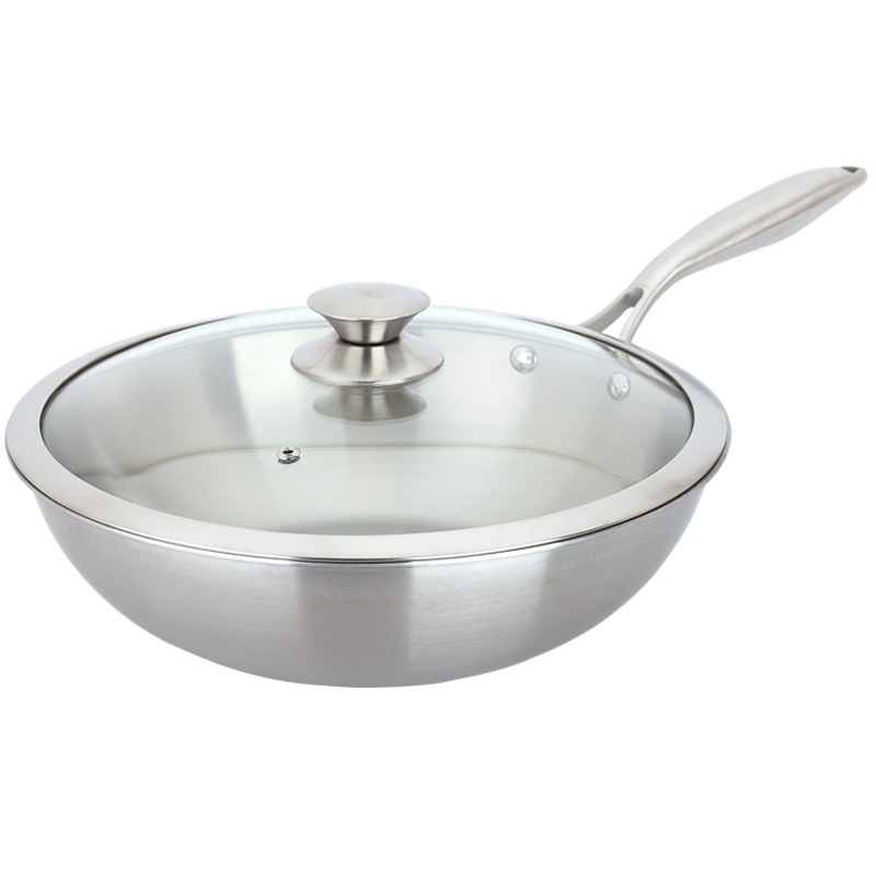 美厨 MCGU-YY32 304不锈钢炒锅 带盖锅具32cm