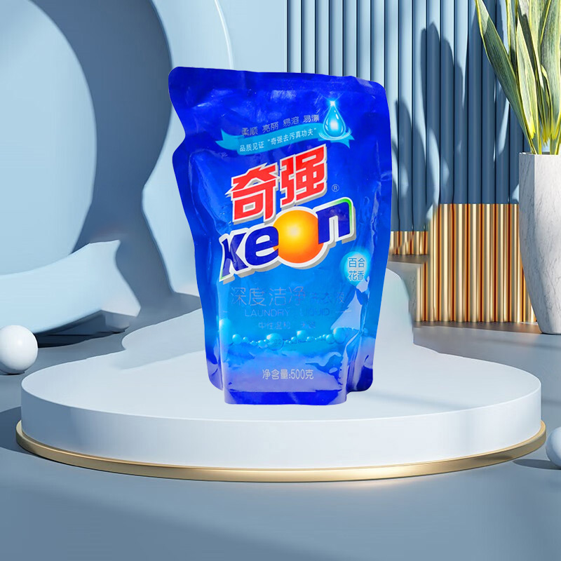 奇强洗衣液入水速溶深层去污温和配方护色增香留香持久500g高清大图