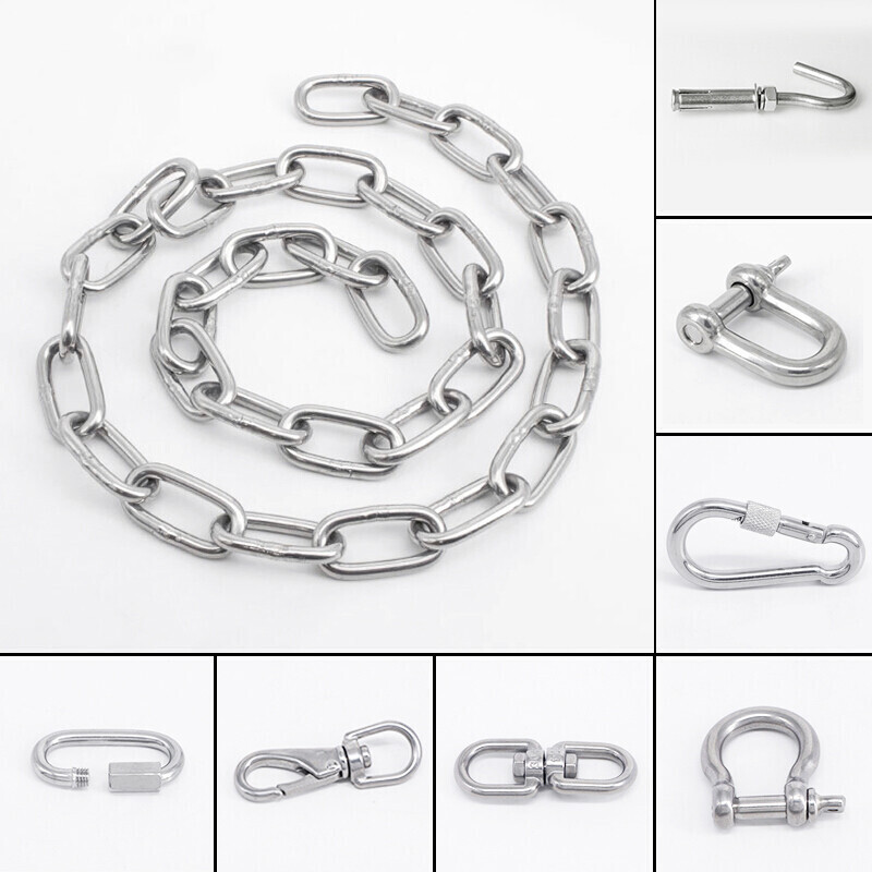 BONJEAN304不锈钢链条234568粗不锈钢链狗晾衣护栏秋千铁链子 20mm(用途:起重)高清大图