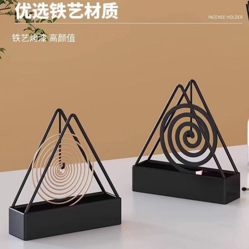 法耐(FANAI)蚊香架家用创意铁艺檀香熏香蚊香盘托蚊香炉盘香支架接灰盘_铁艺加厚蚊香盘黑色1个装