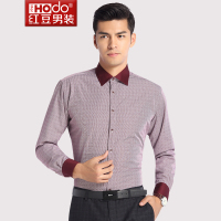 HODO红豆男装 2018冬季新品长袖衬衫男 保暖加厚抗皱休闲加绒长袖衬衫