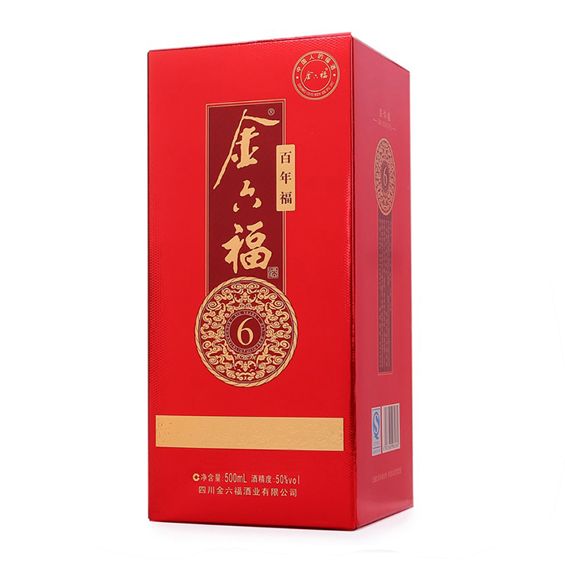金六福 百年福6 50度 500ml*6 箱装白酒 高度白酒