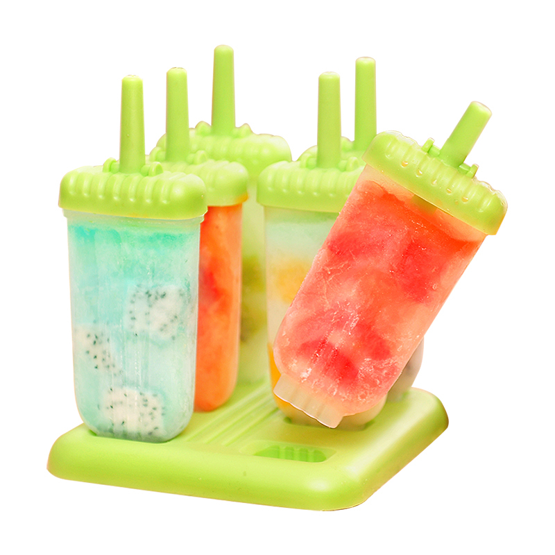 美之扣雪糕模具家用自制冰块冰棒冰棍带盖创意冰模绿色食品级pp其他