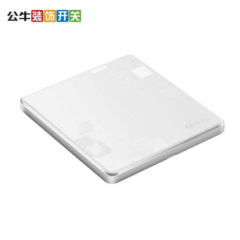 公牛(BULL)开关插座盖板 墙壁通用装饰面板装修白板空白面板G18B101幻影白