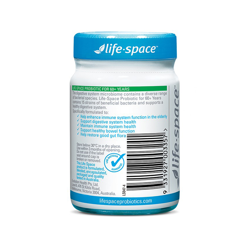 [守护中老年人肠胃,改善消化不良]life space 生命领域 60+老人益生菌胶囊 60粒/瓶 澳洲进口高清大图