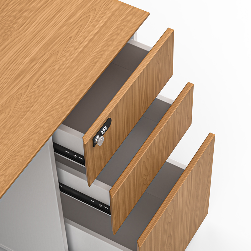 高乐昇奥钢架办公桌带三抽柜ZH3001办公桌张高清大图