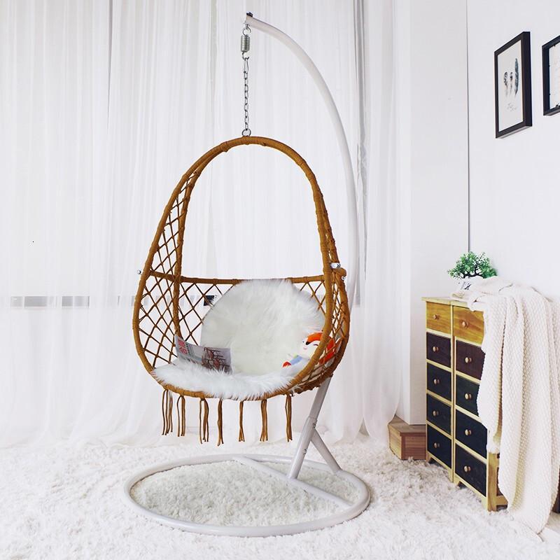 欧因吊篮藤椅网红吊椅吊篮藤椅卧室秋千少女单人家用室内阳台吊兰椅