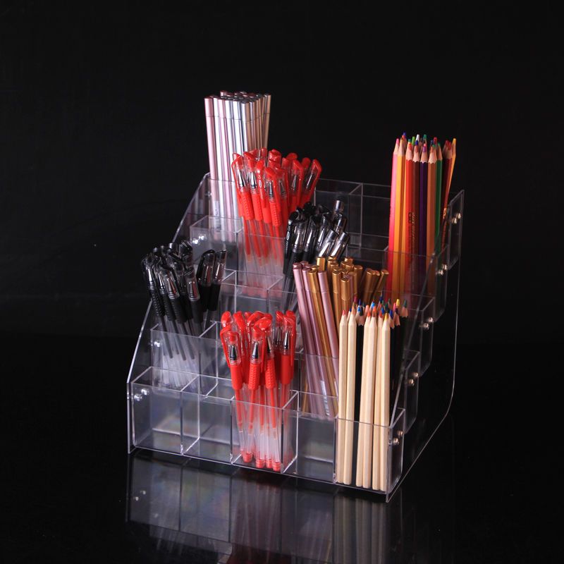 笔架文具店中性笔展示架铅笔眉笔圆珠亚克力笔收纳盒笔筒笔芯架 拆装