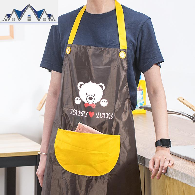 厨房防水防油韩式时尚可爱背心式成人男女家用做饭半身工作服 三维工匠围裙/袖套高清大图