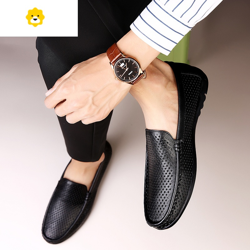 fishbasket夏季凉鞋男软底男士休闲鞋镂空透气洞洞凉皮鞋全男鞋