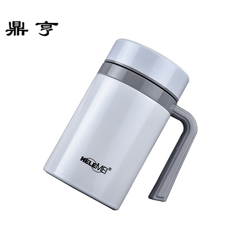 鼎亨陶瓷保温杯骨瓷内胆真空杯商务办公泡茶杯礼品杯带手柄大容量
