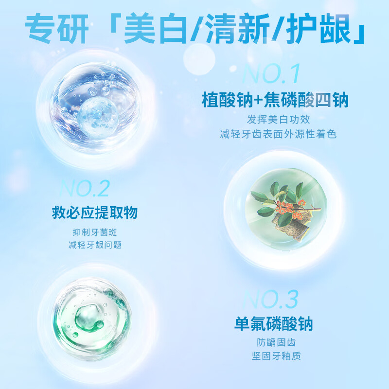 牙博士 白清斑优效护理牙膏套盒 120g*3 BJDT高清大图