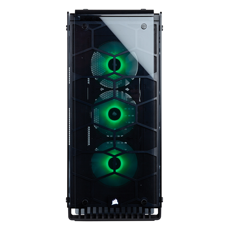 美商海盗船 570X RGB中塔透明支持水冷ATX全透钢化电竞台式机电脑主机箱外壳游戏机箱苏宁自营