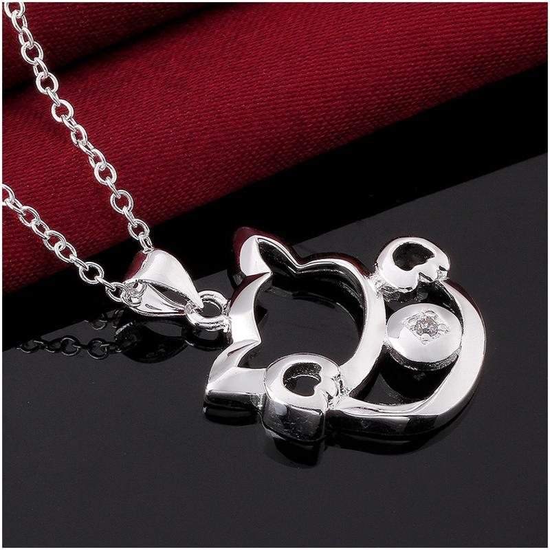 N591 Women Silver Necklace 镀925纯银女项链日韩版锁骨链潮人送女朋友七夕情人节礼物