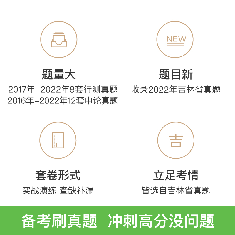申论+行测[真题80分] [正版]公考2023吉林省考公务员考试行测申论历年真题试卷行测真题80分吉林省考公务员2022高清大图