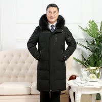 JPDUN冬装新款男式羽绒服青年韩版时尚长款带帽拉链保暖开衫外套男风衣_87 5XL 866黑色