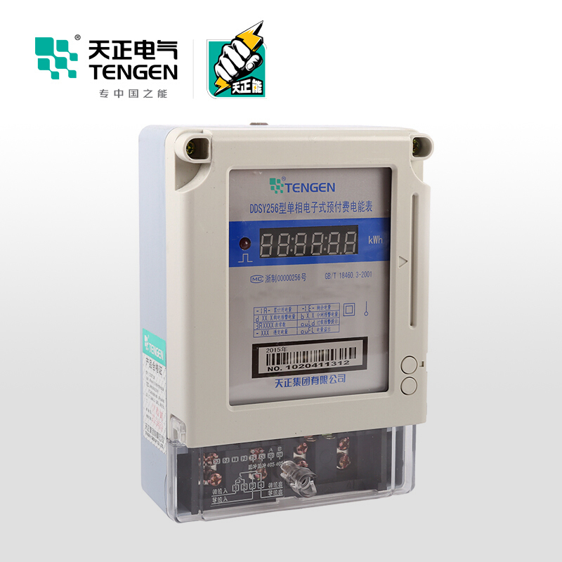 天正电气 DDSY256 单相 220V 15(60)A 电子式预付费 353020400006 电能表电表