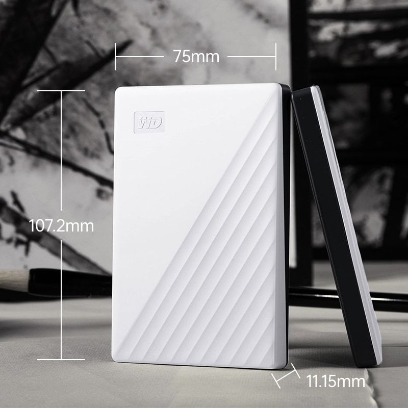 西部数据(WD)2TB USB3.0移动硬盘2t My Passport随行版 2.5英寸白色WDBYVG0020BWT