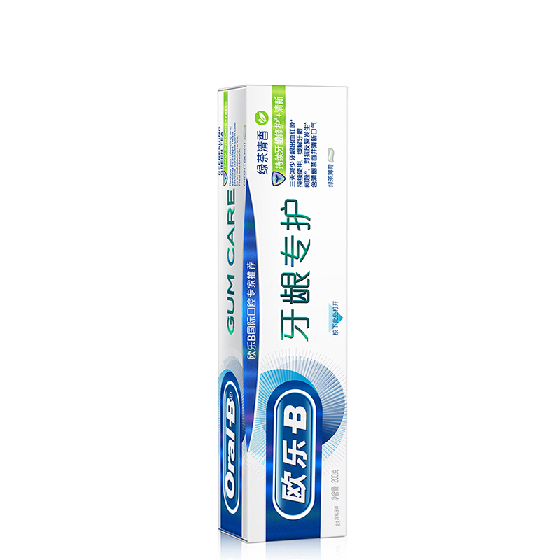 欧乐B(Oral B) 牙龈专护 绿茶持久清新修护 牙膏 200g (单位:支)