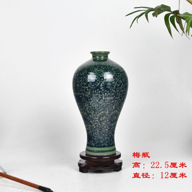 景德镇水培花瓶家居装饰工艺品博古架陶瓷器摆件仿古青花瓷小瓷瓶 三维工匠 仿古蓝天球高清大图