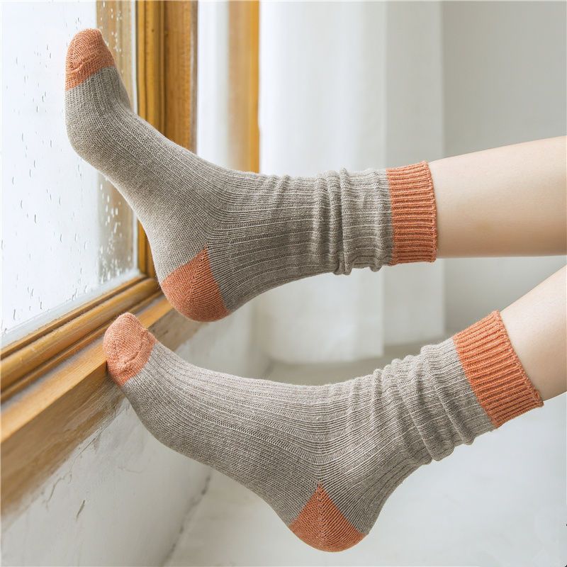 袜子女韩版中筒长筒袜女堆堆原宿风学生潮棉网红长筒夏秋季薄款