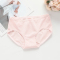 红豆居家(Hodohome)19年新品女式红豆内裤女士中腰细条纹蕾丝边内裤甜美可爱三角裤三条装