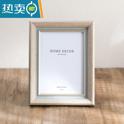 敬平简约摆台欧式相框高级感画框5五6六7七8八10十寸A4可挂墙照片框架 弧边亚麻色 7寸【可放12.7*17.8cm】