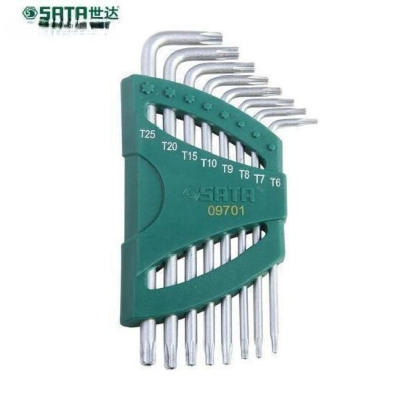 世达(SATA)09701 8件TT6-TT25 组合8件加长中孔花形内六角扳手组套手动工具