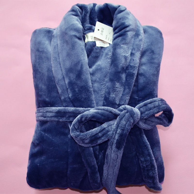 加厚加长款法兰绒情侣秋冬大码睡袍睡衣浴衣男女珊瑚绒家居服睡衣浴袍高清大图