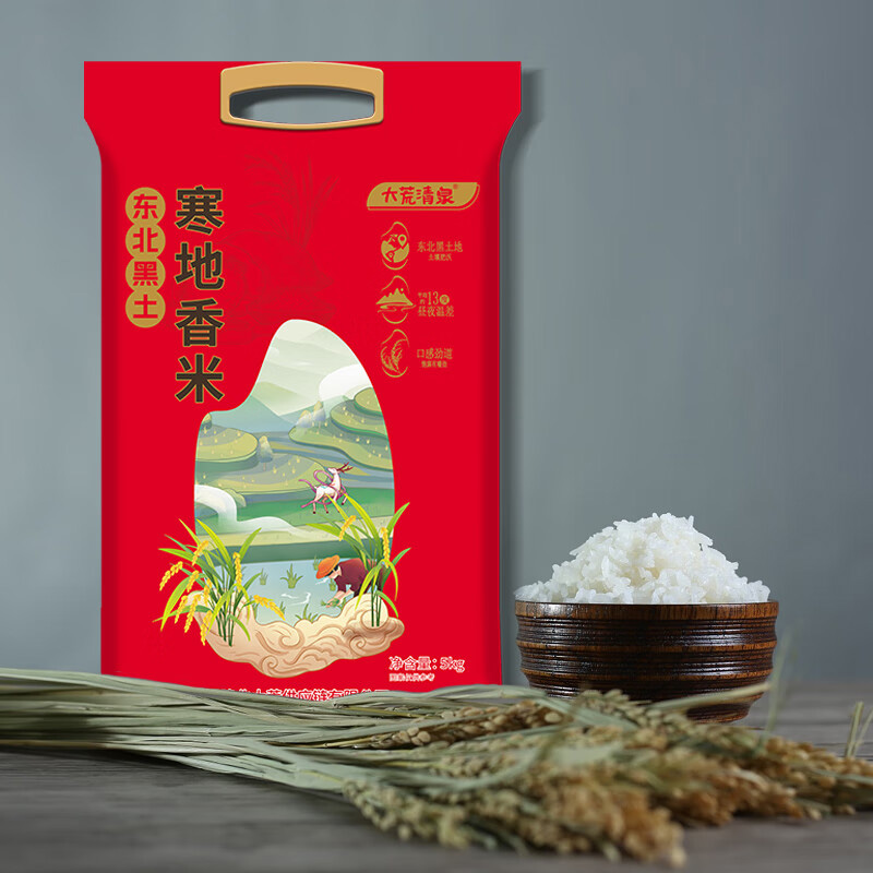 北大荒大米口感劲道营养丰富大荒清泉东北黑土寒地香米5kg高清大图
