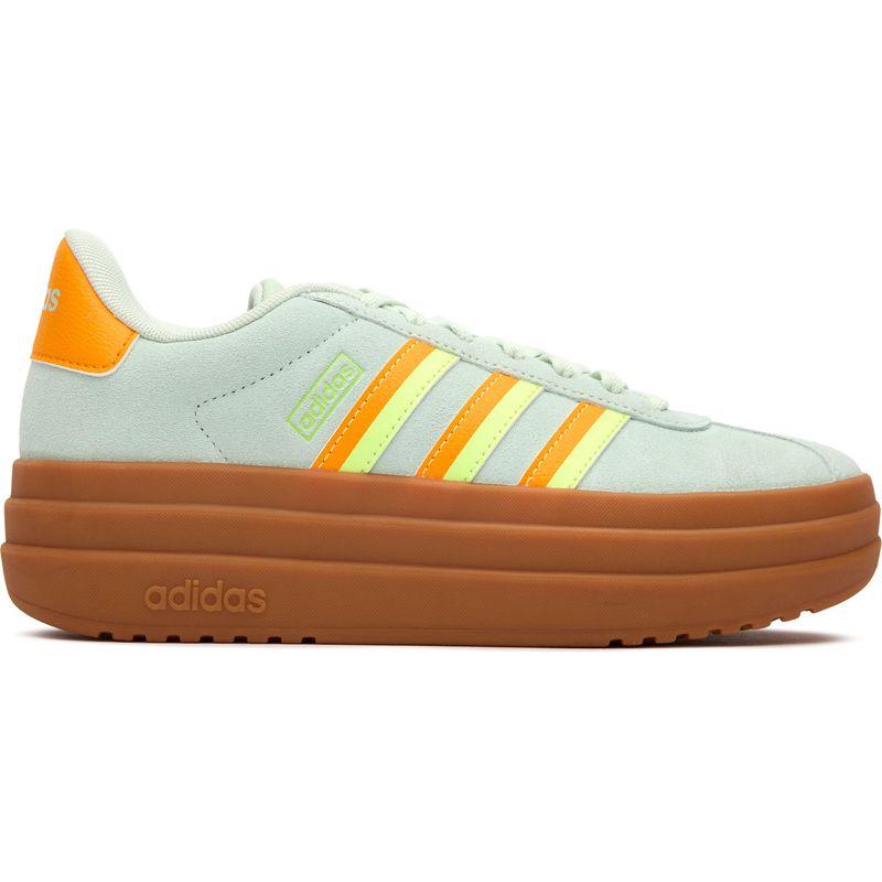 阿迪达斯(adidas)女士休闲板鞋复古潮流拼色系带运动鞋绿橙撞色经