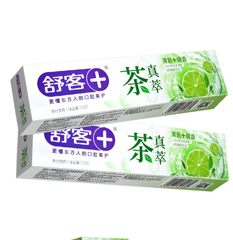 舒客(Saky) 茶真萃清新牙膏(青柠龙井香型)175g 白清新口气护齿护龈男女士高清大图