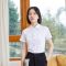 白衬衫女短袖宽松夏装半袖工作服正装工装大码衬衣职业面试女装JK [短袖]白色棉料 S 75-85斤