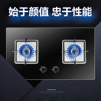 樱花（SAKURA)JZT-ADG03燃气灶一级能效节能4.5KW猛火方形灶台嵌两用双灶防爆钢化玻璃灶具（天然气）