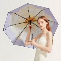 蕉下双层太阳伞女晴雨两用折叠雨伞防晒防紫外线小黑伞全身遮阳伞