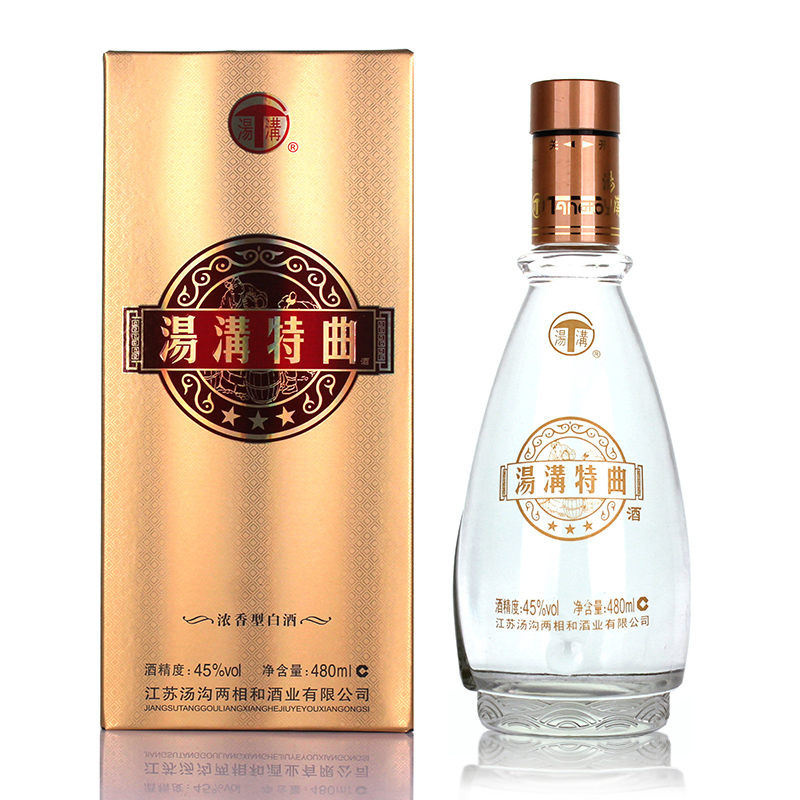 1瓶装45度汤沟特曲三星浓香型白酒纯粮酿造盒装480毫升国产参数