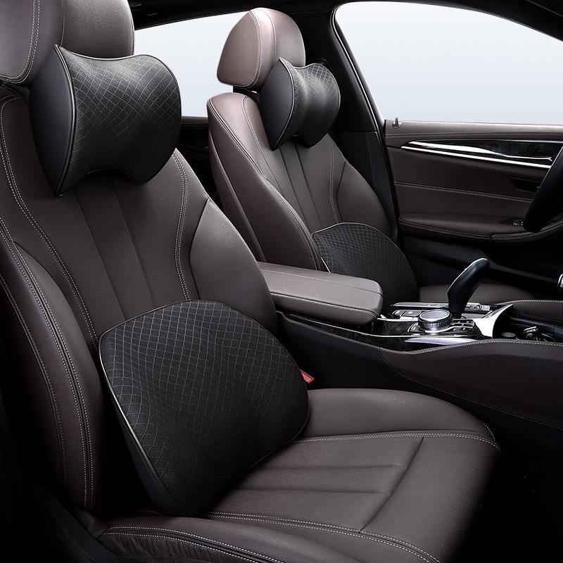 [补贴10%]2022新款靠枕汽车内护腰轿车坐垫记忆棉腰靠主驾驶护颈枕座椅头枕高清大图