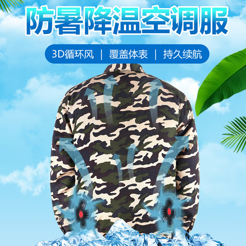 燕舞BD2EF1123201R2F降温服夏季降温空调服 (5万电池+1套12v风扇配件 S-7XL(计价单位:件)迷彩色高清大图