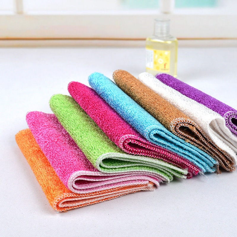 3条白色装竹纤维百洁布加厚竹纤维不沾油厨房洗碗百洁布洗碗巾神奇