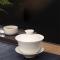 恒福 (TEA MiLL)纯手工 古玉瓷小盖碗 陶瓷茶具 盖碗 白瓷盖碗